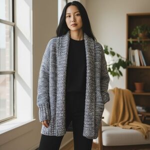 Express Open Cardigan Wool and Cashmere Blend Knitted Long Sleeve Medium Cottage